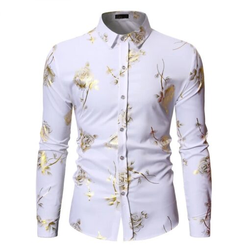 chemise blanche fleurie homme