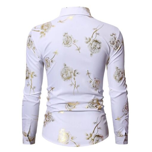 chemise blanche fleurie homme vue de dos